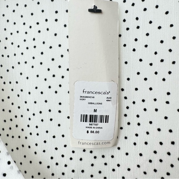 Emily Flocked Dot Tiered Mini Dress Francesca’s Women’s SZ M - Picture 6 of 10